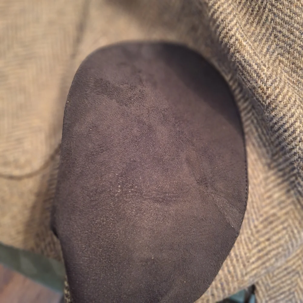 Vintage Gray Wool Herringbone Suit Coat Blazer with Elbow Patches 44 L